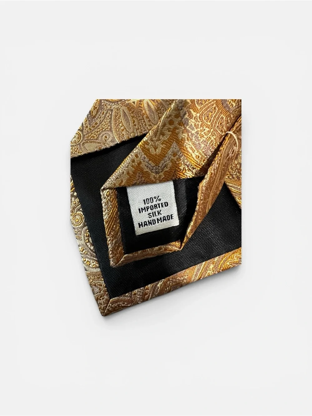 Sean John Fine Tailoring 100% Silk Yellow/Gold Paisley Necktie